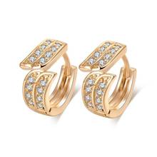 MxGxFam Wing Hoop Earrings For Women Gold Color 18 k Creative Fashion jewelry AAA+ Zircon Nickel Free 2024 - buy cheap