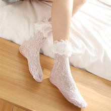 Sexy Lace Socks Women Transparent Breathable Ruffle Lolita Vintage Sock Fishnet Cute Fashion Korean Japanese Ladies Sock New 2024 - buy cheap