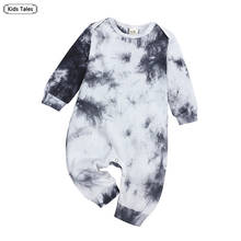 2022 Newborn Kids Girls Boy Romper Long Sleeve Tie Dye Print Ribbed Knitted Baby Toddler Jumpsuits Spring Autumn Clothes Outfits 2024 - buy cheap