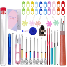 LMDZ Punch Needle, 43 Pcs Punch Needle Tool and Instructions - Punch Needle Embroidery Kit with Embroidery Tools, Seam Ripper 2024 - buy cheap