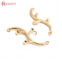 (35193)6PCS 31x14MM 24K Gold Color Brass 2 Holes Tree Branch Connect Charms Pendants High Quality Jewelry Findings Accessories 2024 - buy cheap