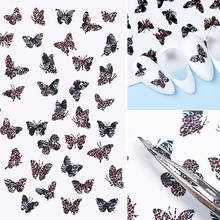 3D наклейки для ногтей с весенними цветами, Бабочка, леопард, переводные наклейки для ногтей, цветные наклейки для самостоятельного украшения ногтей 2024 - купить недорого