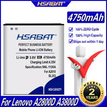 HSABAT-batería BL253 de 4750mAh para Lenovo, A2800D, A3800D, A3600D, A2580, A2860, A2010, Vibe A, 4,0 ", A1000, A1000m, más nueva 2024 - compra barato