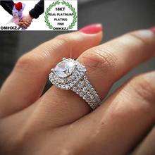 Hxomzj joias rr1136 anel de ouro branco ou dourado, presente para festa de aniversário, casamento, quadrado, zircônio 18k 2024 - compre barato