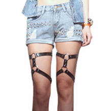 Женская подвязка для из искусственной кожи, регулируемый размер, кожаные подвязки в стиле панк 2024 - купить недорого