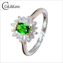 CoLife Jewelry Classic Gemstone Silver Ring for Office Woman 4*6mm Natural Diopside Ring 925 Silver Diopside Jewelry 2024 - buy cheap