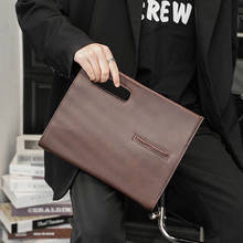 Men's Business Office Small Briefcase Crazy horse leather Handbag man Vintage Hand Messenger Bags envelope File Shoulder Bags 2024 - buy cheap