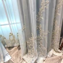 Французская Роскошная романтическая кружевная занавеска с вышивкой, прозрачная занавеска для окна спальни, тюль, вуаль, панельная ткань, жалюзи на заказ, M201 #40 2024 - купить недорого