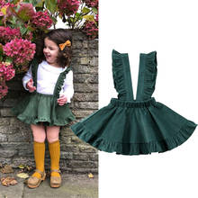 Emmababy-falda con tirantes para bebé, traje informal, minifalda con volantes, Color sólido, a la moda 2024 - compra barato