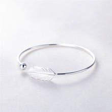 Sole Memory-pulsera de plata de ley 925 para mujer, brazalete ajustable, pluma Simple, SBR280 2024 - compra barato