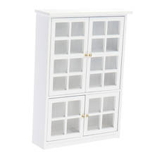 New 1:12 Dollhouse Miniature White Wood Cupboard Shelf Furniture Model 2024 - buy cheap