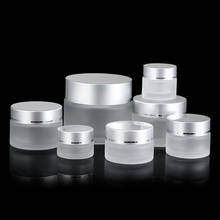 Botellas rellenables de vidrio esmerilado, bote cosmético vacío, 5G, 10G, 15G, 20G, 30G, 50G, 100G, envase para crema facial