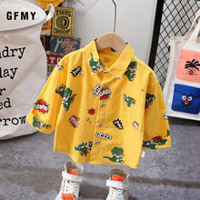 GFMY Summer New Fashion Kids Boys Short Sleeve Shirts Baby Cartoon Cotton Thin Style Button Teenage Boy Tops 2-6 Years 2024 - buy cheap
