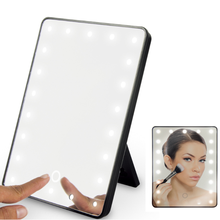 16 leds espelho cosmético com interruptor de toque dimmer bateria operado suporte para o banheiro quarto espelho 2024 - compre barato