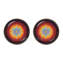 New Trendy Mandala Earrings Neo-Gothic 12mm Glass Dome Sacred Geometry Jewelry For Women Girls Flower of Life Jewelry Gift 2024 - buy cheap