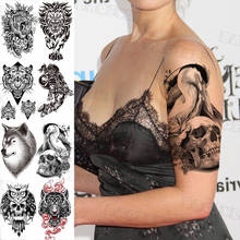 Tatuagem falsa realista flamingo, tatuagem temporária para mulheres e homens, leão, tigre, lobo, coruja 2024 - compre barato