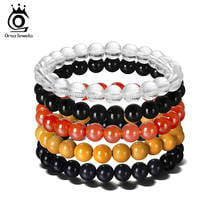 ORSA JEWELS 5Pc/set Gemstone Bracelet Natural Stone Bracelet for Men Women Lucky Jewelry Yellow Mookaite Stone Bead 8mm GMB50 2024 - buy cheap