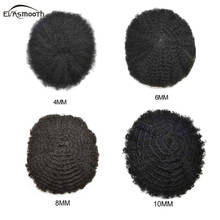 Africa Afro Kinky Curly Wig Human Hair Handmade Men Toupee Wave Full Pu Afro Kinky Curly Hair Men Hairpieces Indian Remy Hair 2024 - buy cheap