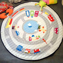 Animal Printed Round Kids Rug Toys Children's Carpet Baby Play Mat Cotton Developing Mat Rug Puzzle Play Mat Storage Bag Toys 2024 - buy cheap