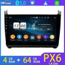 10,1 ''Android PX6 4G + 64G Автомобильный GPS мультимедийный плеер для Volkswagen VW Polo 2011-2018 BT 5,0 Tethering 4G LTE DSP Carplay радио 2024 - купить недорого