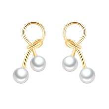 Fashion Jewelry Simulated Pearl korean earrings for women 925 sterling silver Bow gold earrings for women Wedding Elegant 2024 - buy cheap