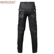 Motorcycle Pant Men Leather Trousers Men's Leather Pant Natural Goatskin & Denim Male Moto Biker Pants Protector Available M233 2024 - buy cheap