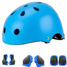 Round Kids MTB Bike Helmet Kids Sport Accessory Cycling Helmet Bicycle Helmet Knee Wrist Guard Elbow Pad Set for Child 2024 - buy cheap