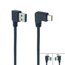 25 см 1 м 90 градусов кабель USB 3,0 A левый штекер к USB 3,1 Type C Мужской правый угол синхронизации зарядки конвертер адаптер кабель передачи данных падение 2022 - купить недорого
