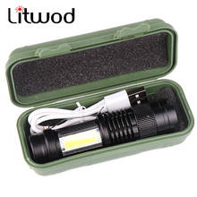 Built in battery XP-G Q5 Zoom Focus Mini led Flashlight Torch Lamp Lantern 2000 Lumen Adjustable Penlight Waterproof T6 light 2024 - купить недорого
