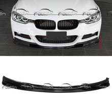 3D Стиль углеродного волокна передний бампер спойлер для BMW F30 M-Tech M спортивный пакет 2024 - купить недорого
