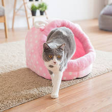 Semi-Closed Removable Dog Cat Bed Cat Sleeping Bag Cat Cave Sofa Mat Winter Warm Pet House Cat Nest With Detachable Cushion Mat 2024 - buy cheap