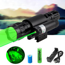 501B светодиодный тактический охотничий фонарик для оружия, красный, зеленый, белый, синий, винтовочный пистолет + 20 мм рельсовое крепление, лазерная точка + 18650 + CR2 + USB зарядное устройство 2024 - купить недорого