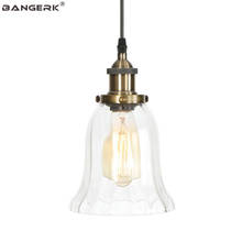 Luminária pendente vintage, luminária de loft com luz retrô em vidro, e27, 110v/240v, decoração para cozinha, bar, casa, iluminação, luz de serviço