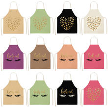 Lovely Bronzing Eyelash Pattern Kitchen Apron Women Adult Home Cooking Baking Cleaning Aprons Bibs Kitchen Tools Accessories 2024 - buy cheap