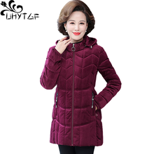 UHYTGF Hooded Warm Winter Coat Women Quality Gold Velvet Down Jacket Casual Cotton Outerwear Lamb Wool Loose Big Size Tops 1421 2024 - buy cheap