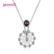 New Arrivals Fashion Jewelry Genuine 925 Sterling Silver Ferris Wheel Pendant Necklace For Women Paved With Sparkling Crystal 2024 - buy cheap