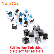 Interruptor 20 piezas de bloqueo automático/desbloqueo, Mini botón plano DPDT de 6 pines, 5,8x5,8 MM, 7x7MM, 8x8MM, 8,5x8,5 MM, 7x7MM, 7x7MM 2024 - compra barato