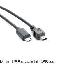 1 шт. микро USB папа к Мини USB папа адаптер для передачи данных конвертер кабель для передачи данных 25 см 2024 - купить недорого