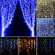 3x 3/3x6m led icicle led cortina de fadas luz da corda luz de fadas 300 led luz de natal para o casamento casa janela festa decoração 2024 - compre barato
