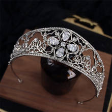 CC-Tiaras y coronas para el pelo, joyería, accesorios para el cabello de boda para mujeres, novias, lujosas, con forma de flor de circón cúbico, HS03 2024 - compra barato