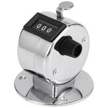 Round Base 4 Digit Manual Hand Tally Mechanical Palm Click Counter 2024 - compre barato