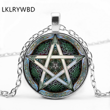 LKLRYWBD/Popular redondo de cinco estrellas puntiagudas patrón de cristal collar de joyería 2024 - compra barato