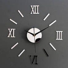 3D DIY Wall Clock Sticker Roman Numerals Frameless Large Acrylic Mirror Surface Home Office School Wall Decor 2024 - buy cheap