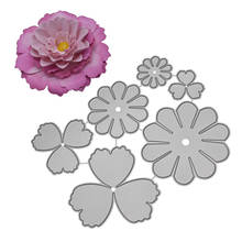 Conjunto de flores 3d moldes de corte para scrapbooking, estêncil de metal para corte de flores de papel, scrapbooking, relevo 2019, novo artesanato, selos e moldes 2024 - compre barato