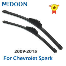 Midoon-lâminas de limpador para chevrolet spark m300, encaixe em ganchos, braços 2009, 2010, 2011, 2012, 2013, 2014, 2015 2024 - compre barato