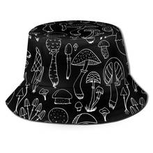 NOISYDESIGNS Mushrooms Print Bucket Hat Unisex Summer Beach Hats Mens Women Casual Cap Outdoor Foldable Fisherman Hat Black 2024 - buy cheap