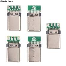 Новинка, 5 шт., 5a, 30 В, USB 3,1, Тип C, мужской «сделай сам», фоторазъем, прикрепленная плата для ПК 2024 - купить недорого