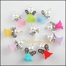 20Pcs Mixed Butterfly Acrylic Angel Tibetan Silver Tone Wings Charms Pendants 17.5x26mm 2024 - buy cheap
