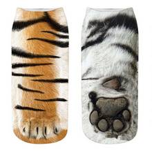 Calcetines tobilleros con estampado de pata de gato y animales en 3D para mujer, de algodón, estilo Kawaii, de corte bajo 2024 - compra barato