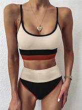 Biquíni feminino de cintura alta, traje de banho com 2 peças, moda praia, sexy, roupa para nadar, 2021 2024 - compre barato